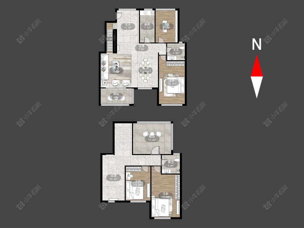 常州九洲豪廷苑在售二手房源户型图_小牛看房