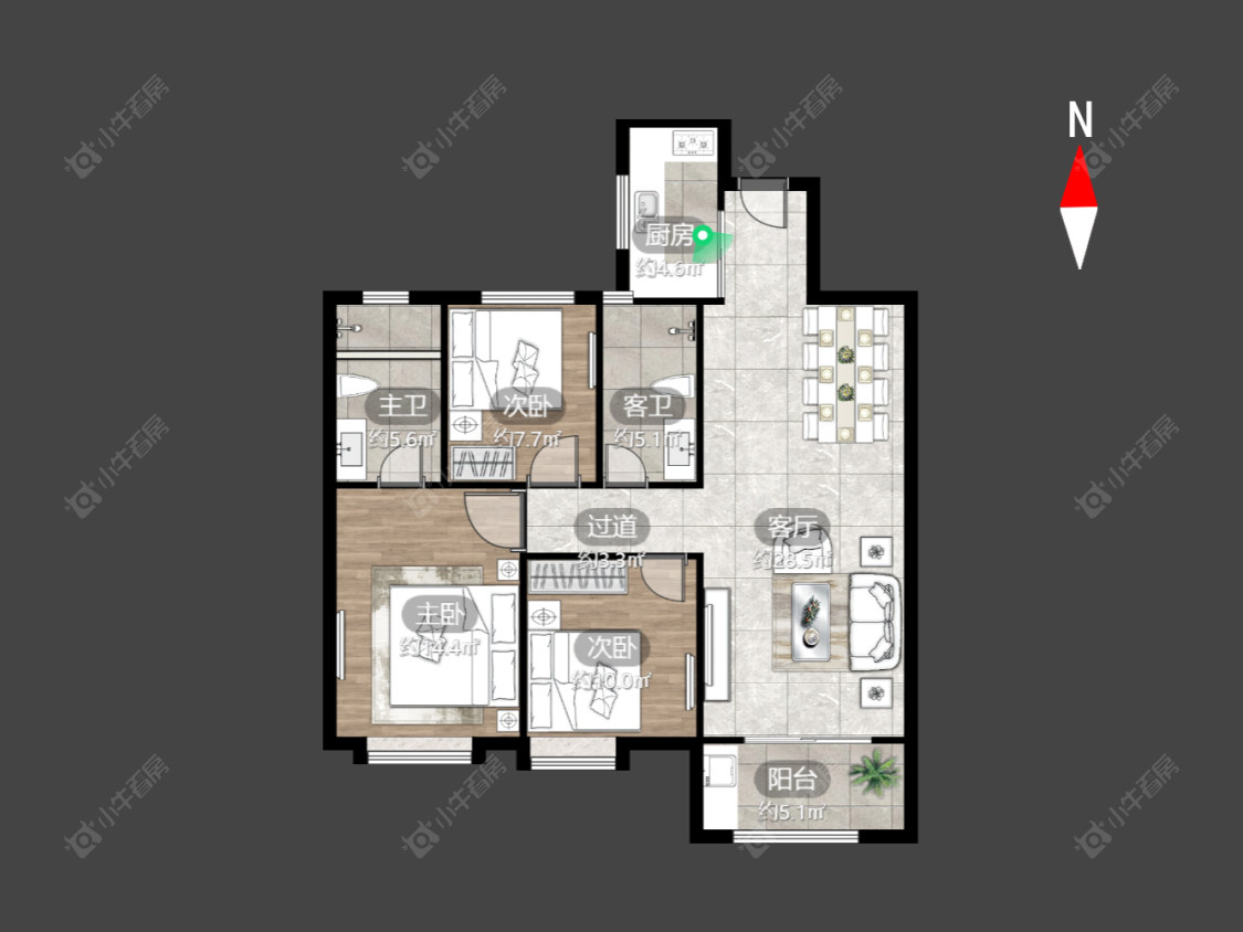 常州华润国际六期在售二手房源户型图_小牛看房