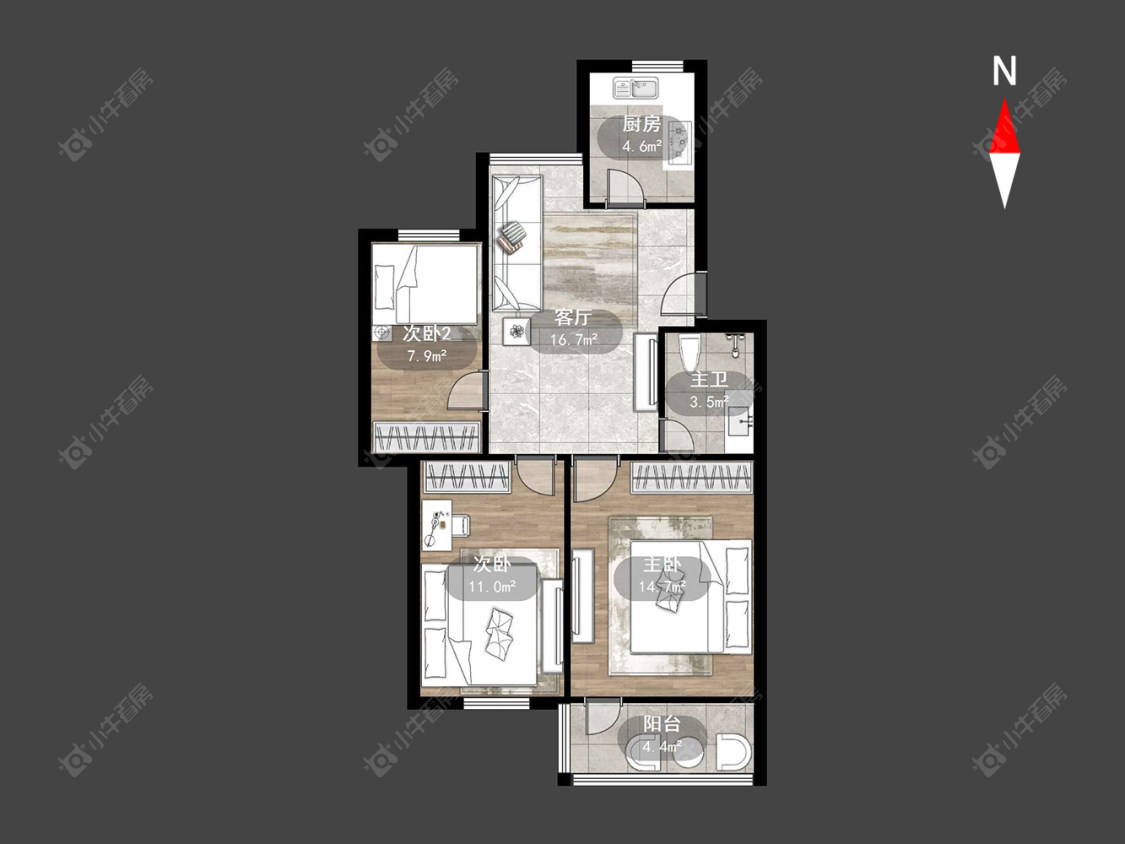 常州清潭六村在售二手房源户型图_小牛看房