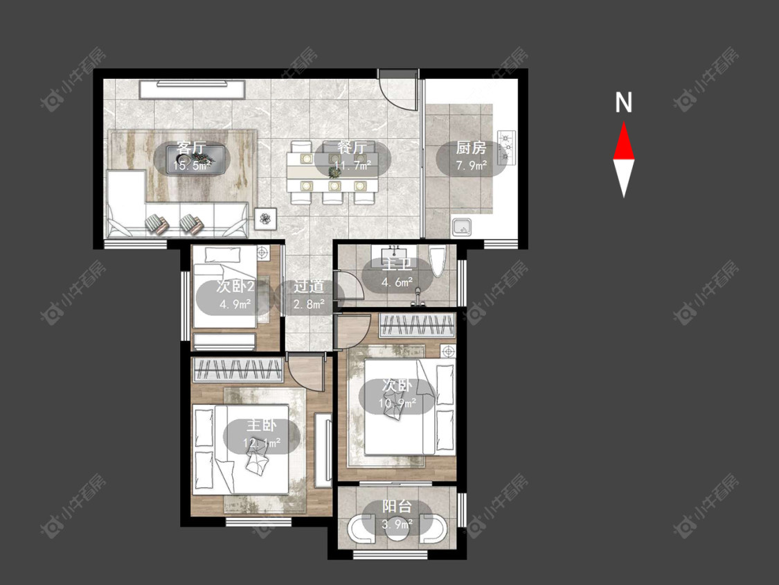 银河湾第一城二期房源户型图 常州银河湾第一城二期在售二手房源户型图_小牛看房