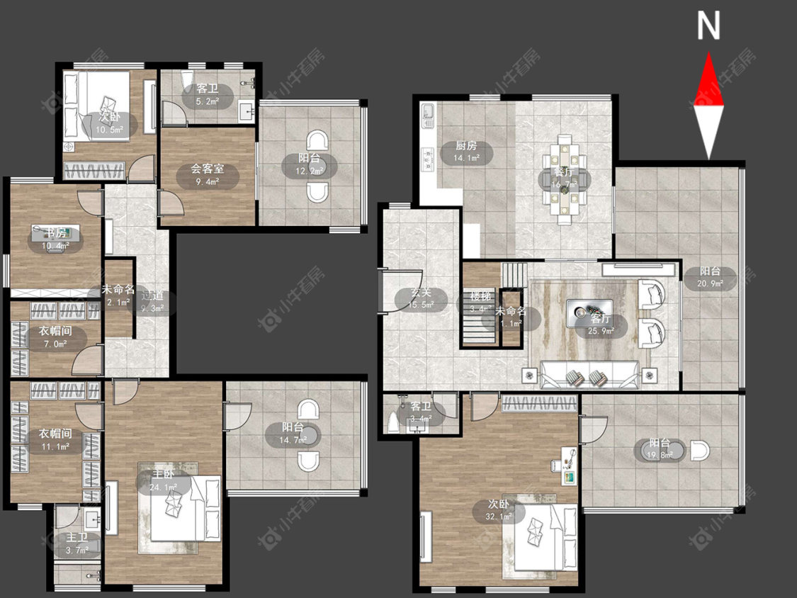 常州莱蒙城空中别墅在售二手房源户型图_小牛看房