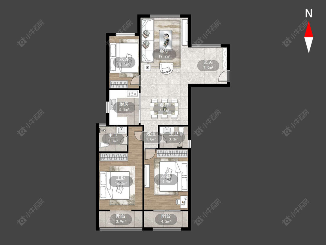 常州万水美兰城在售二手房源户型图_小牛看房