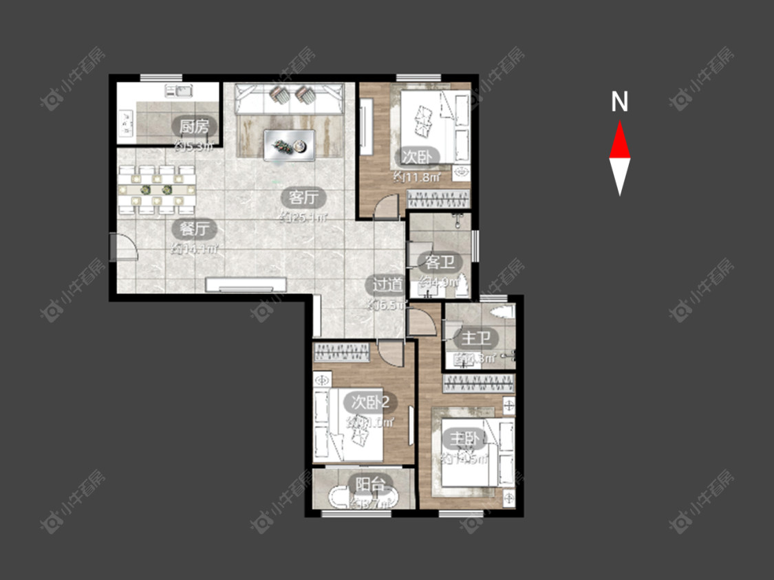 玲珑花园房源户型图 常州玲珑花园在售二手房源户型图_小牛看房
