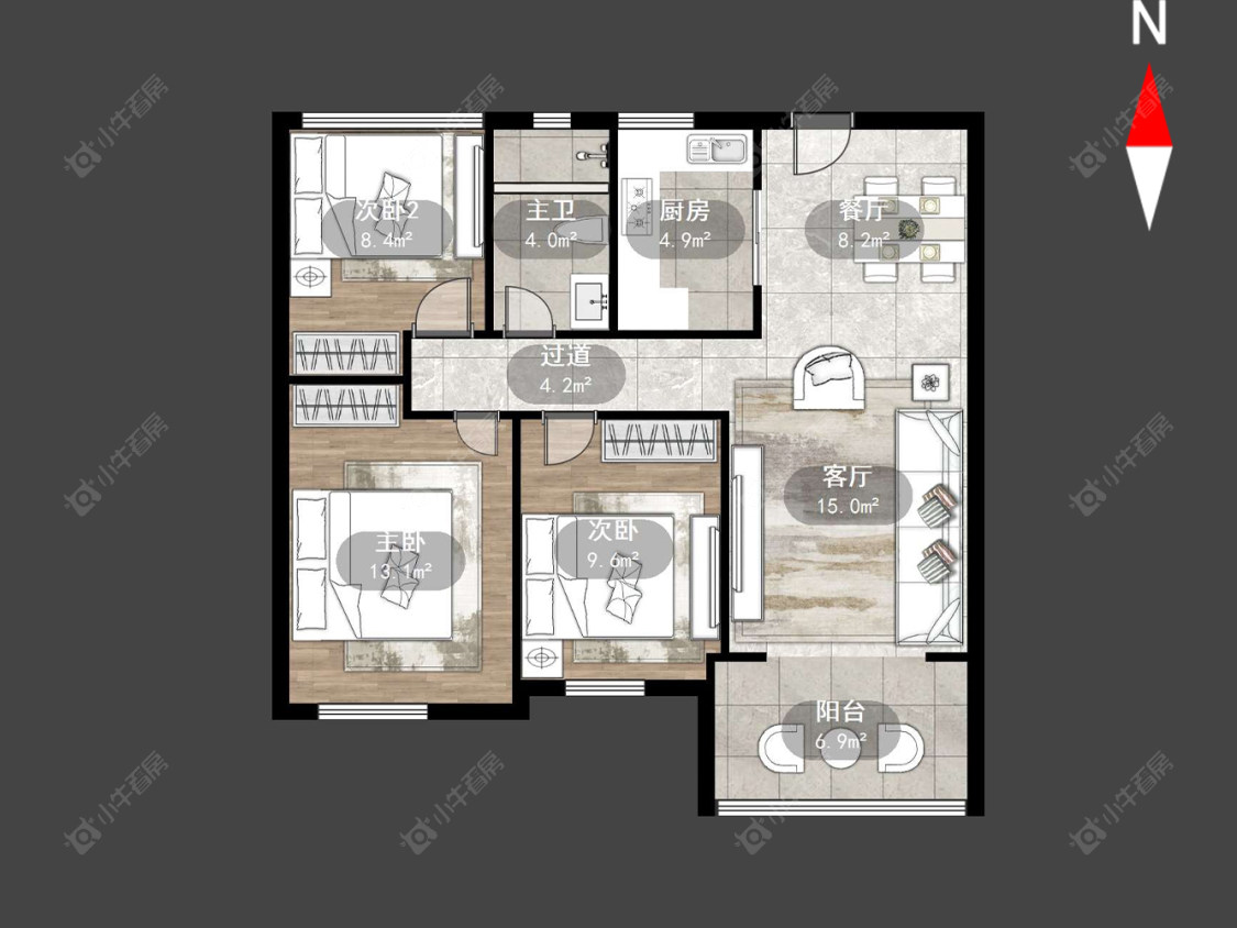 常州紫韵香庭二期在售二手房源户型图_小牛看房