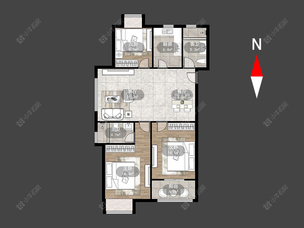 常州聚缘福地在售二手房源户型图_小牛看房