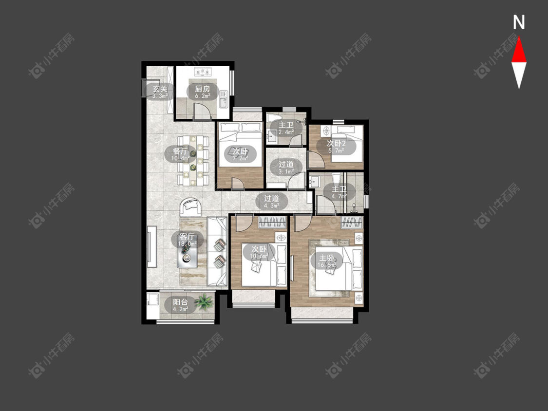 常州雅居乐路劲棠颂在售二手房源户型图_小牛看房