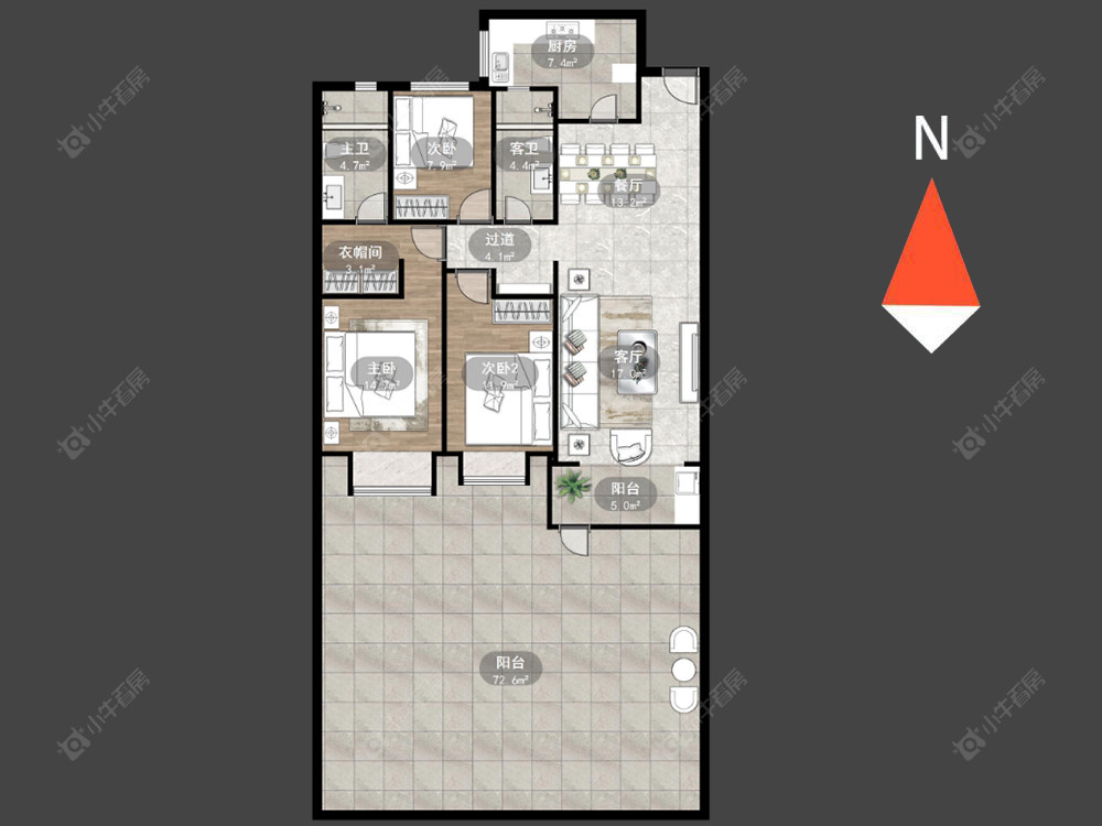 常州恒大御景在售二手房源户型图_小牛看房