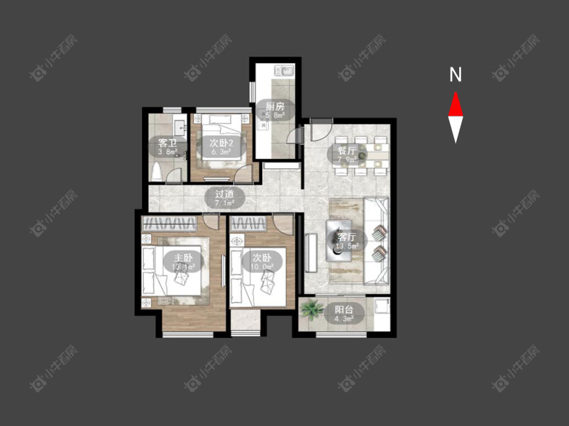 常州中海锦珑湾在售二手房源户型图_小牛看房