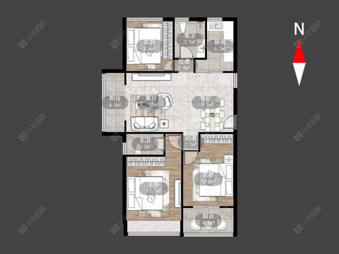 常州天润国际花园在售二手房源户型图_小牛看房