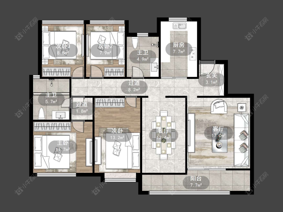 吾悦华府金郡(丹阳)房源户型图 丹阳吾悦华府金郡(丹阳)在售二手房源户型图_小牛看房