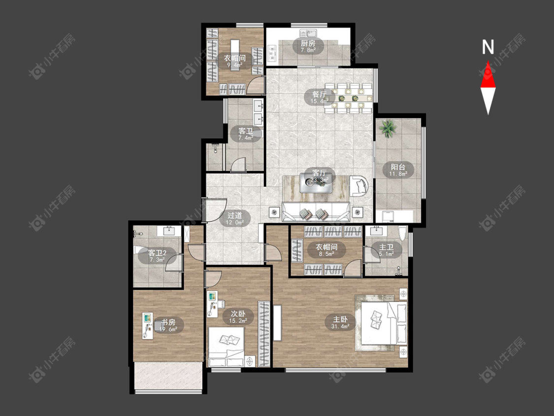 凤凰湖花园房源户型图 常州凤凰湖花园在售二手房源户型图_小牛看房