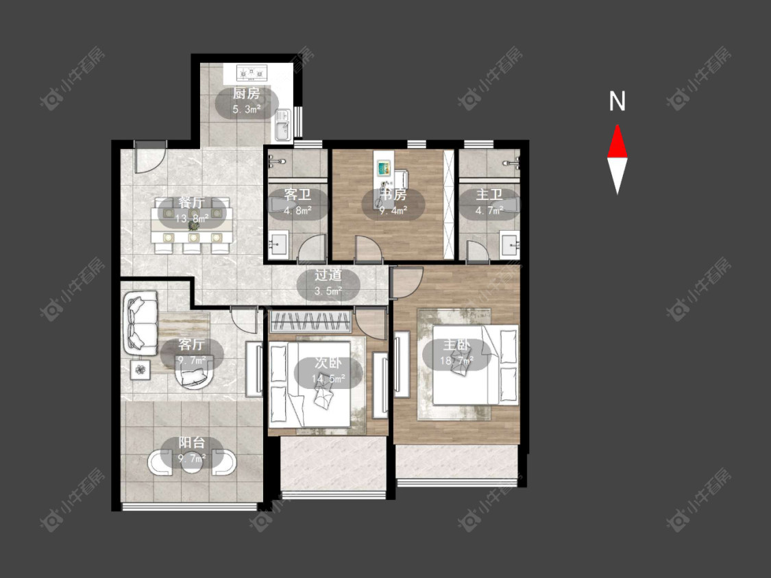 常州龙湖景粼天著在售二手房源户型图_小牛看房