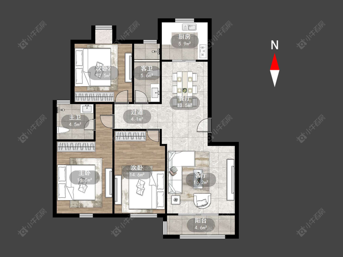 常州太湖明珠苑南苑在售二手房源户型图_小牛看房