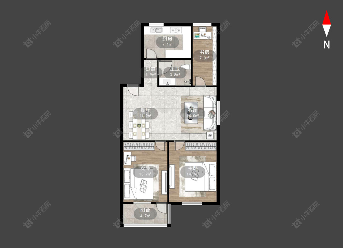 浦北新村房源户型图 常州浦北新村在售二手房源户型图_小牛看房