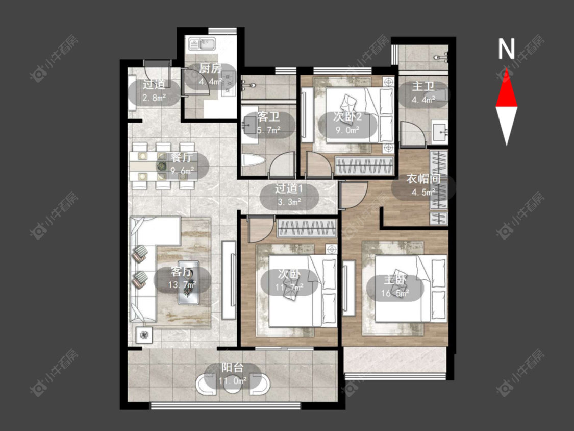 常州旭辉都会上著在售二手房源户型图_小牛看房
