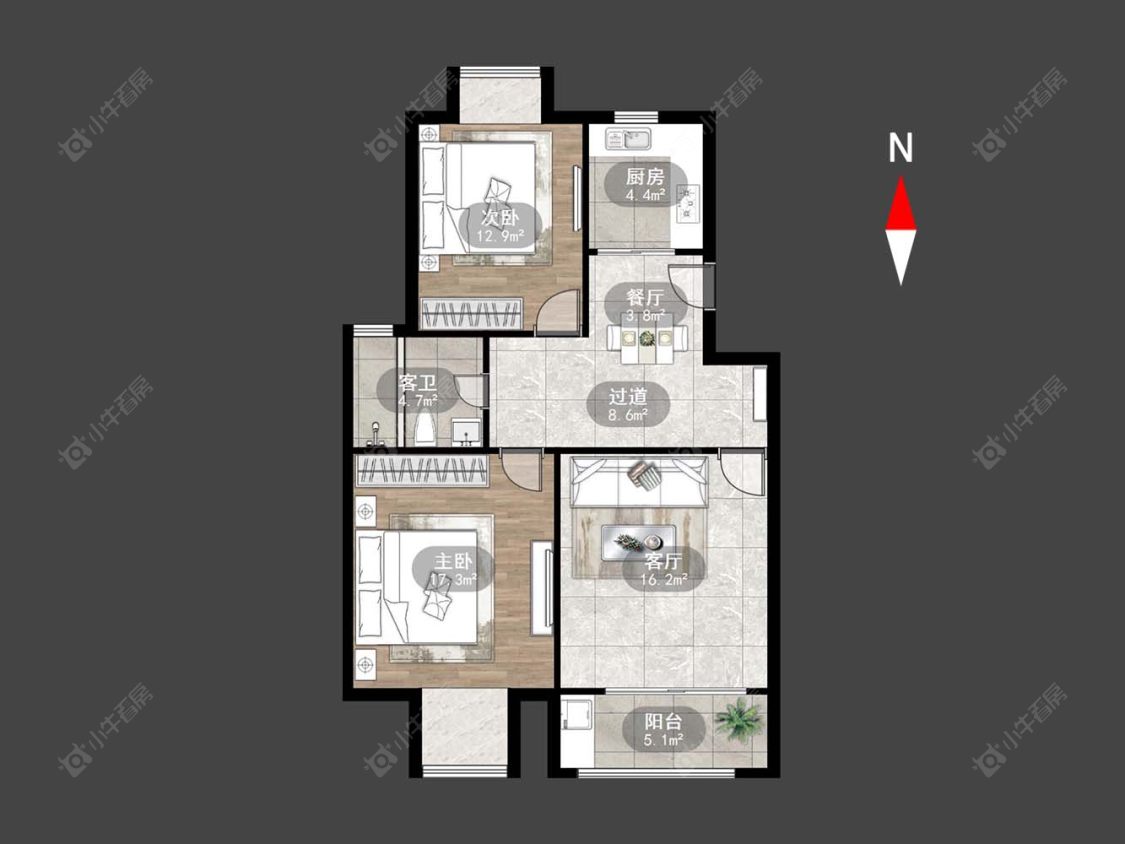 常州百馨西苑一二期在售二手房源户型图_小牛看房