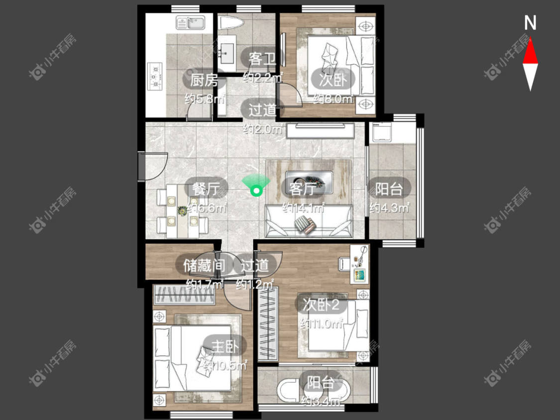 常州上东区在租房源户型图_小牛看房