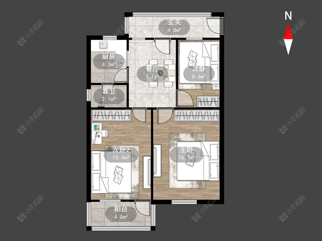 常州站北新村老站北在售二手房源户型图_小牛看房