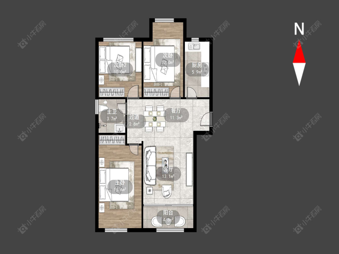 常州锦绣天地在售二手房源户型图_小牛看房