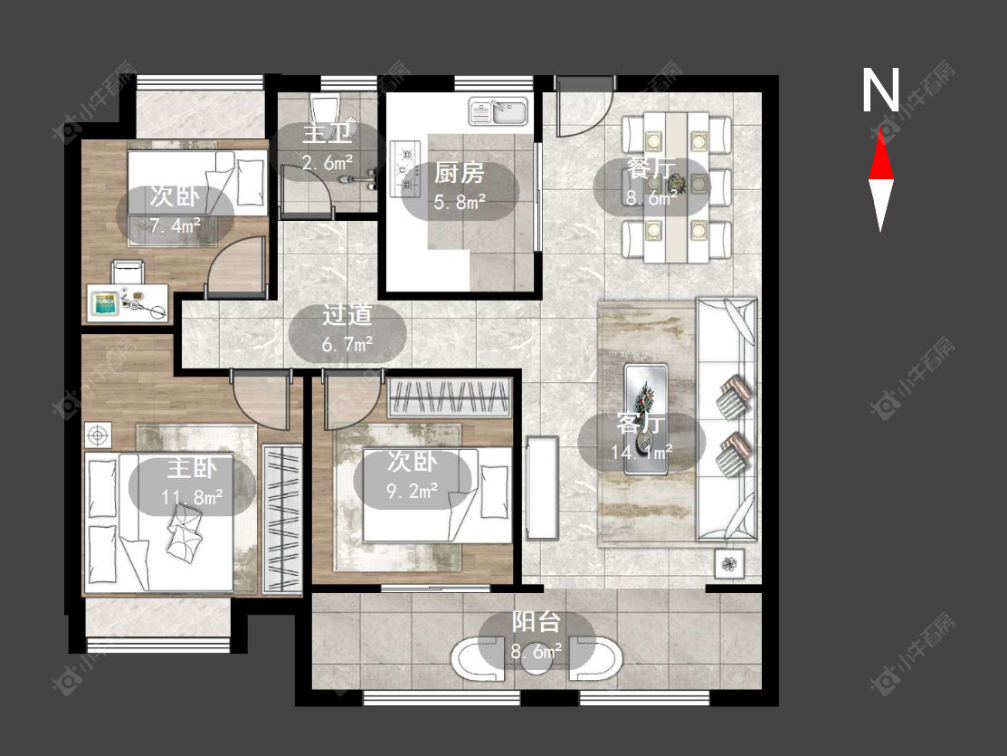 常州锦凤合鸣在售二手房源户型图_小牛看房