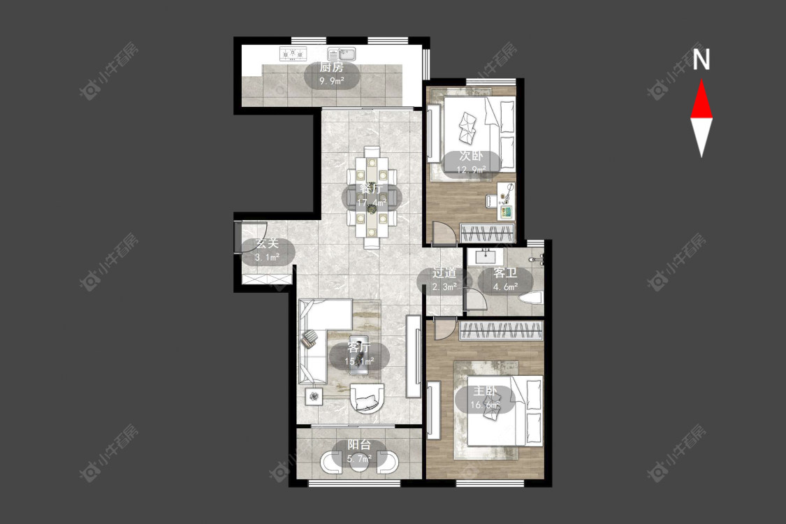 常州万达中央华城在售二手房源户型图_小牛看房