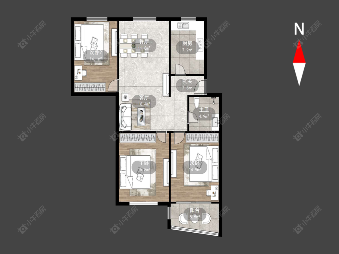 常州太湖花园在售二手房源户型图_小牛看房