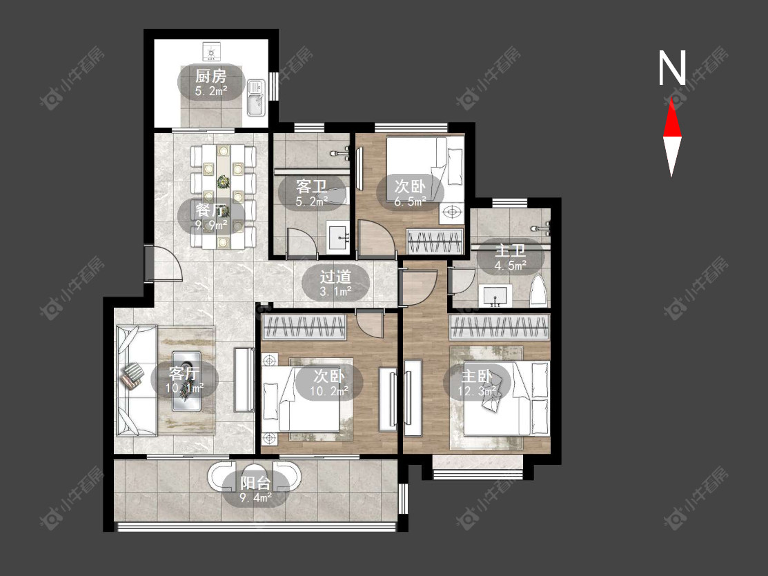 常州龙运天城在售二手房源户型图_小牛看房