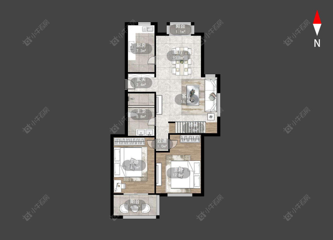 常州怡康花园在售二手房源户型图_小牛看房