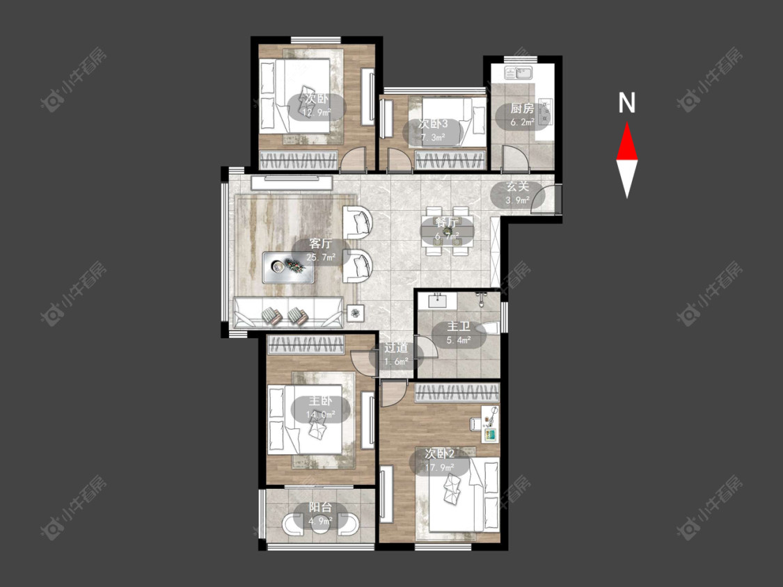 常州西瑶苑在售二手房源户型图_小牛看房