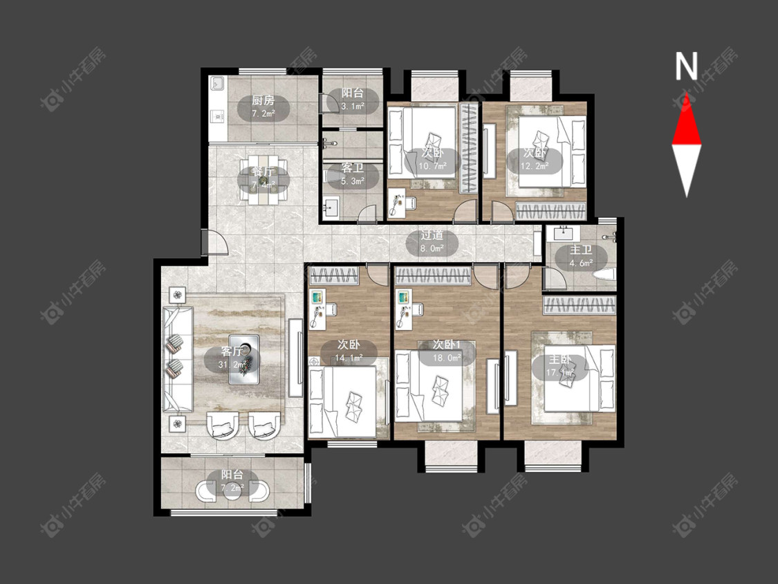 常州青龙苑南区在售二手房源户型图_小牛看房