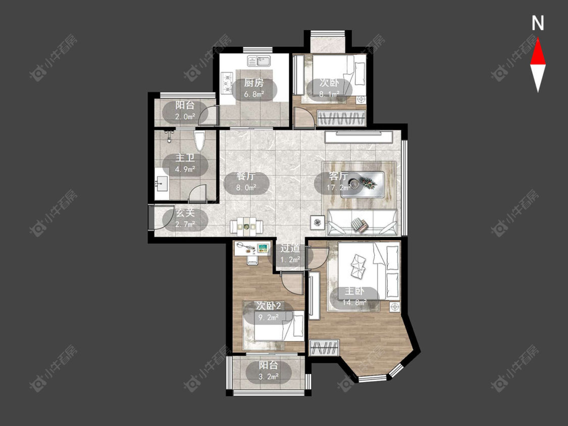青枫公馆房源户型图 常州青枫公馆在售二手房源户型图_小牛看房