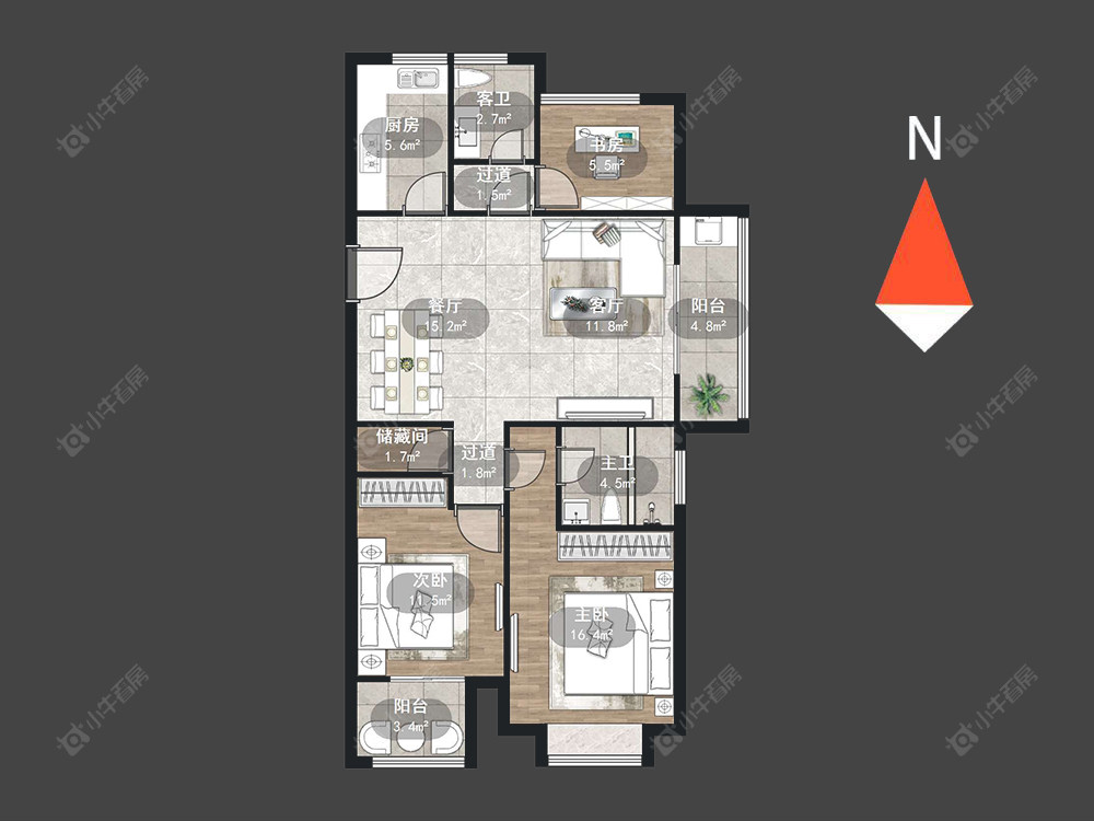 常州五星星韵城在售二手房源户型图_小牛看房