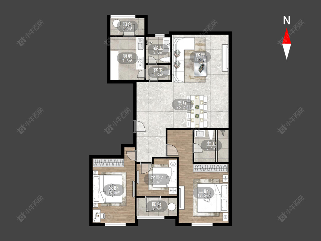 常州朗诗国际在售二手房源户型图_小牛看房