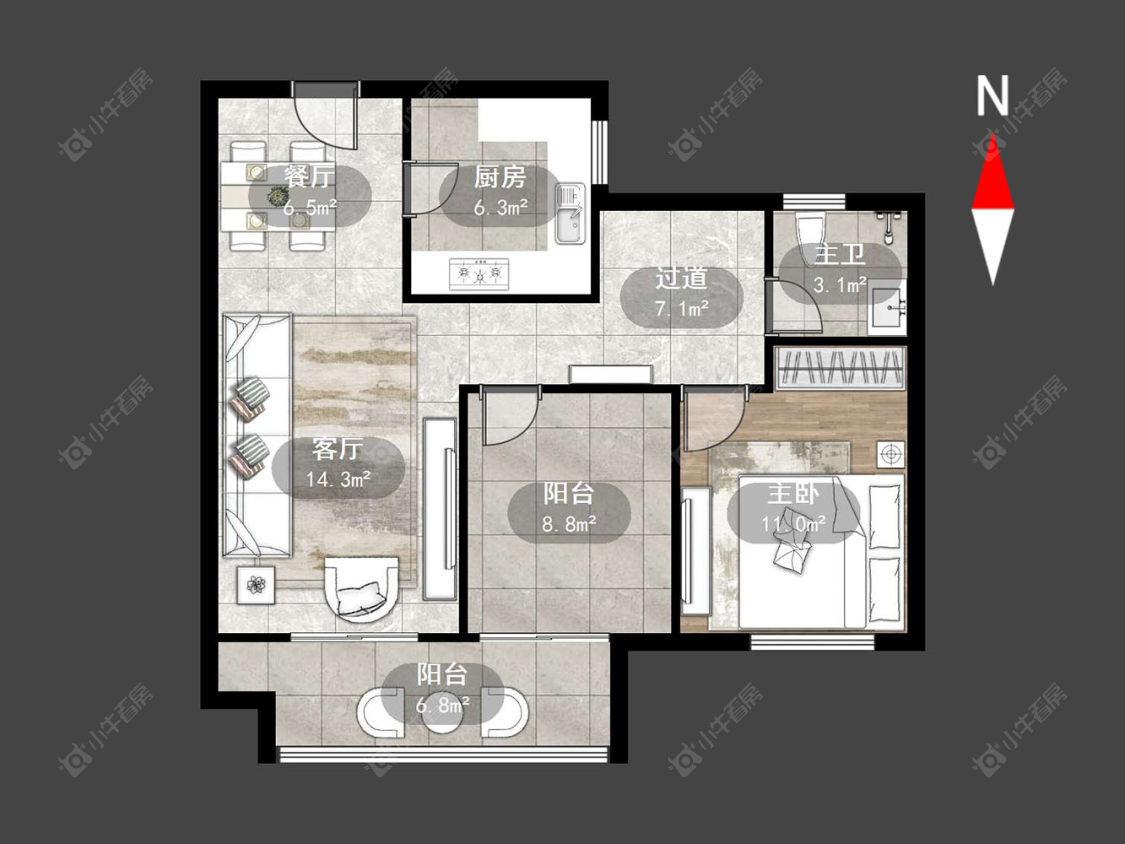 常州观湖名轩在售二手房源户型图_小牛看房