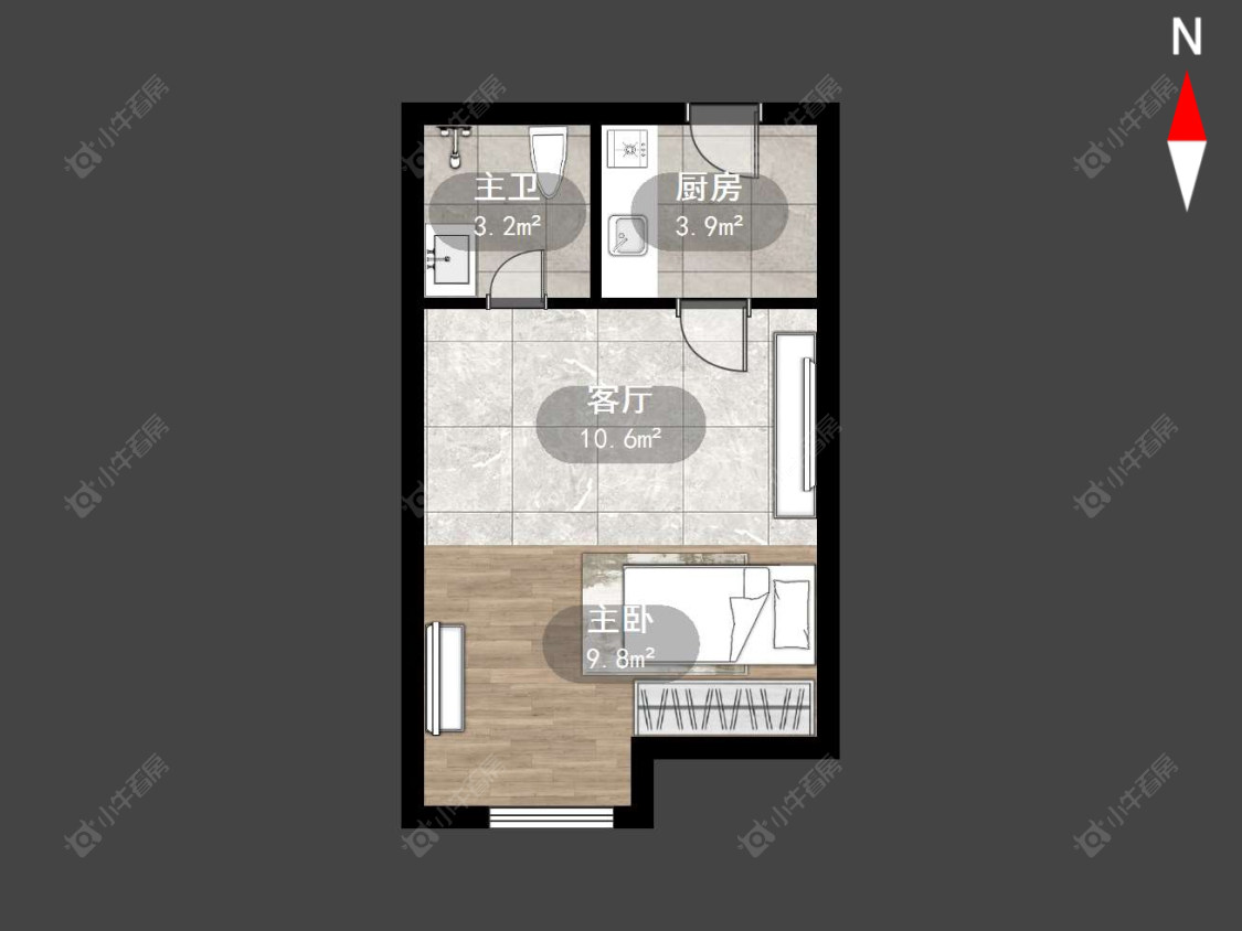 常州莱蒙双子星座公寓在售二手房源户型图_小牛看房