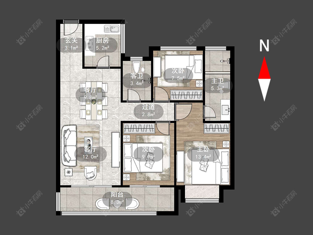 常州星河丹堤八区在售二手房源户型图_小牛看房
