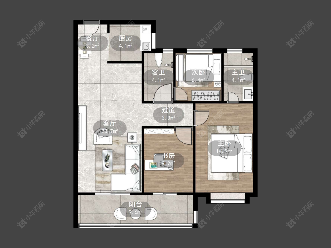 丹阳融创华南映在售二手房源户型图_小牛看房