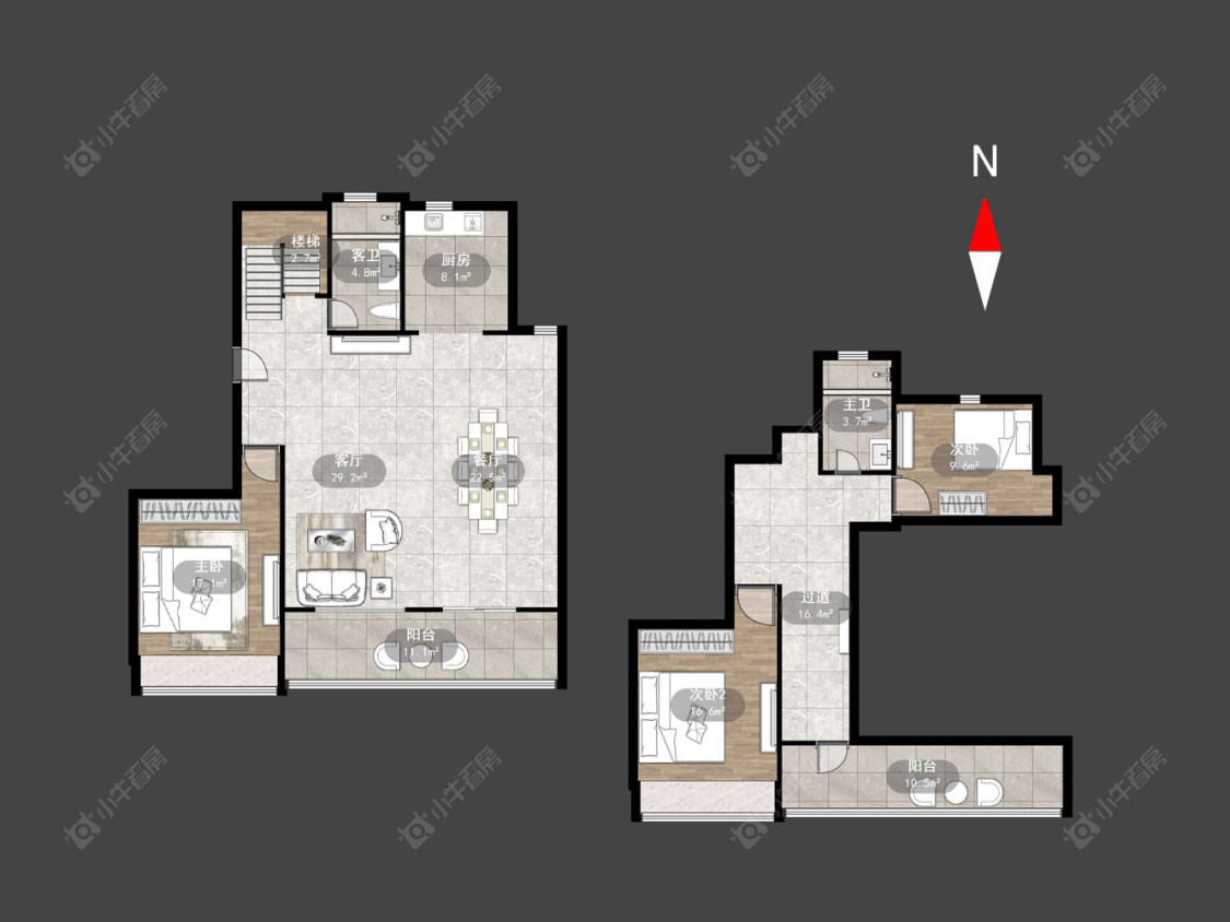 龙湖景粼天著房源户型图 常州龙湖景粼天著在售二手房源户型图_小牛看房