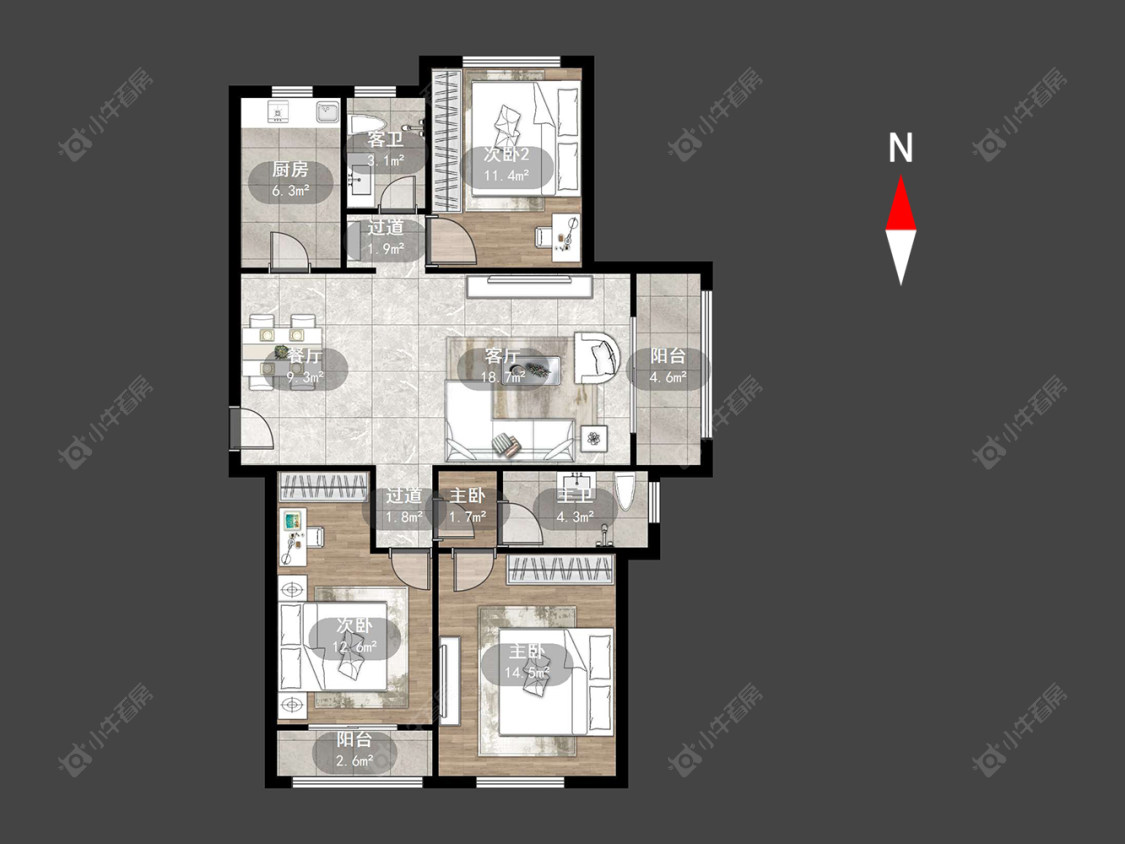 常州绿地世纪城二期在售二手房源户型图_小牛看房
