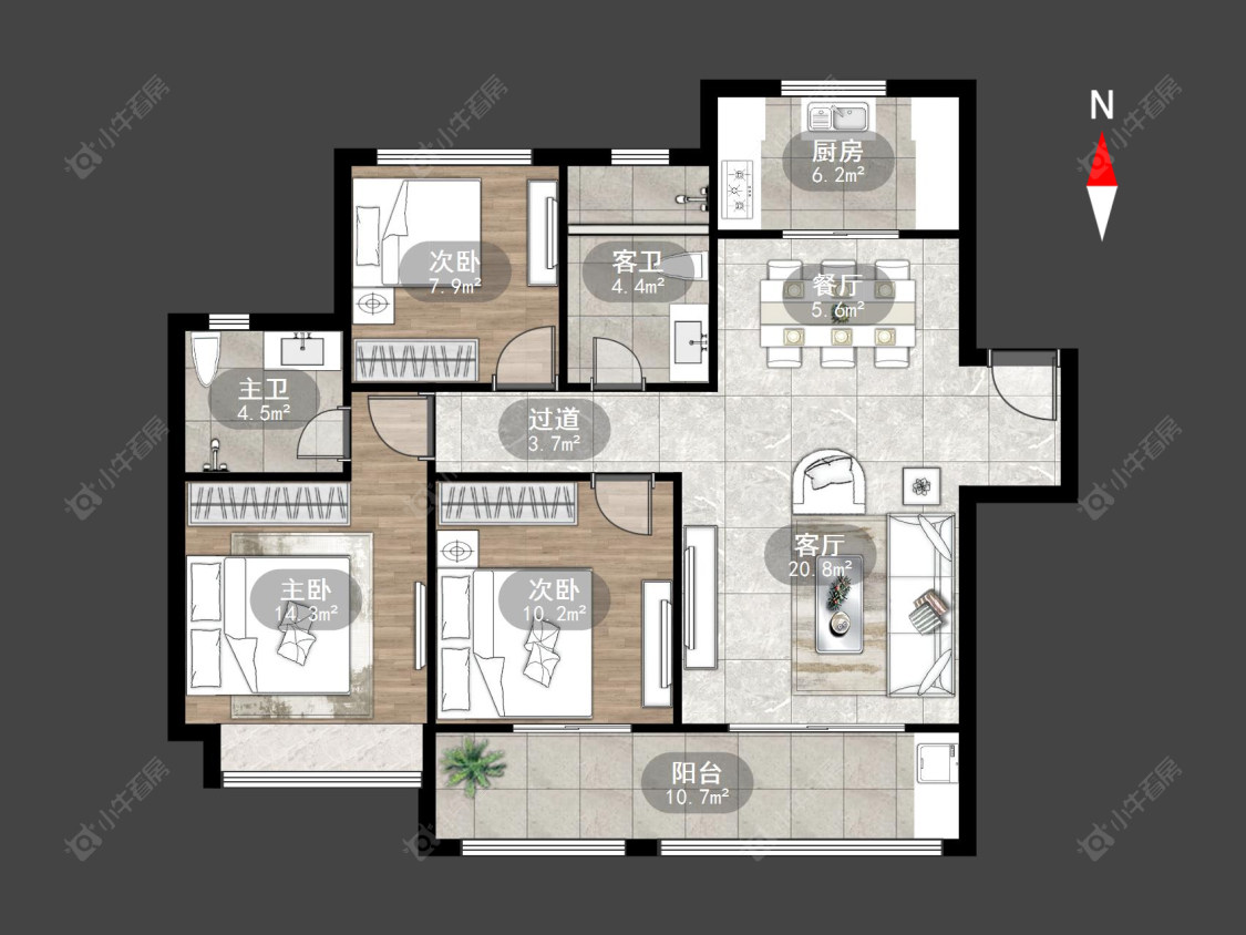 融创滨湖御园房源户型图 常州融创滨湖御园在售二手房源户型图_小牛看房