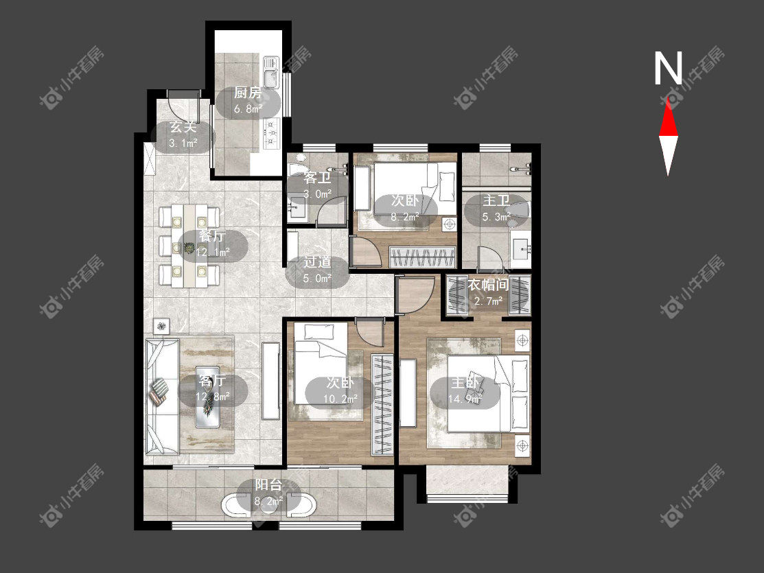 常州弘阳天下锦在租房源户型图_小牛看房
