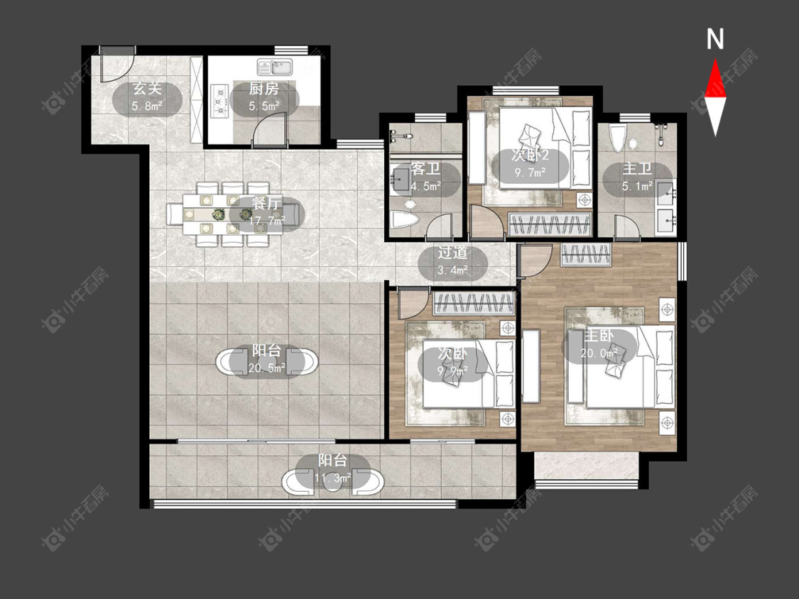 美的世茂云筑房源户型图 常州美的世茂云筑在售二手房源户型图_小牛看房
