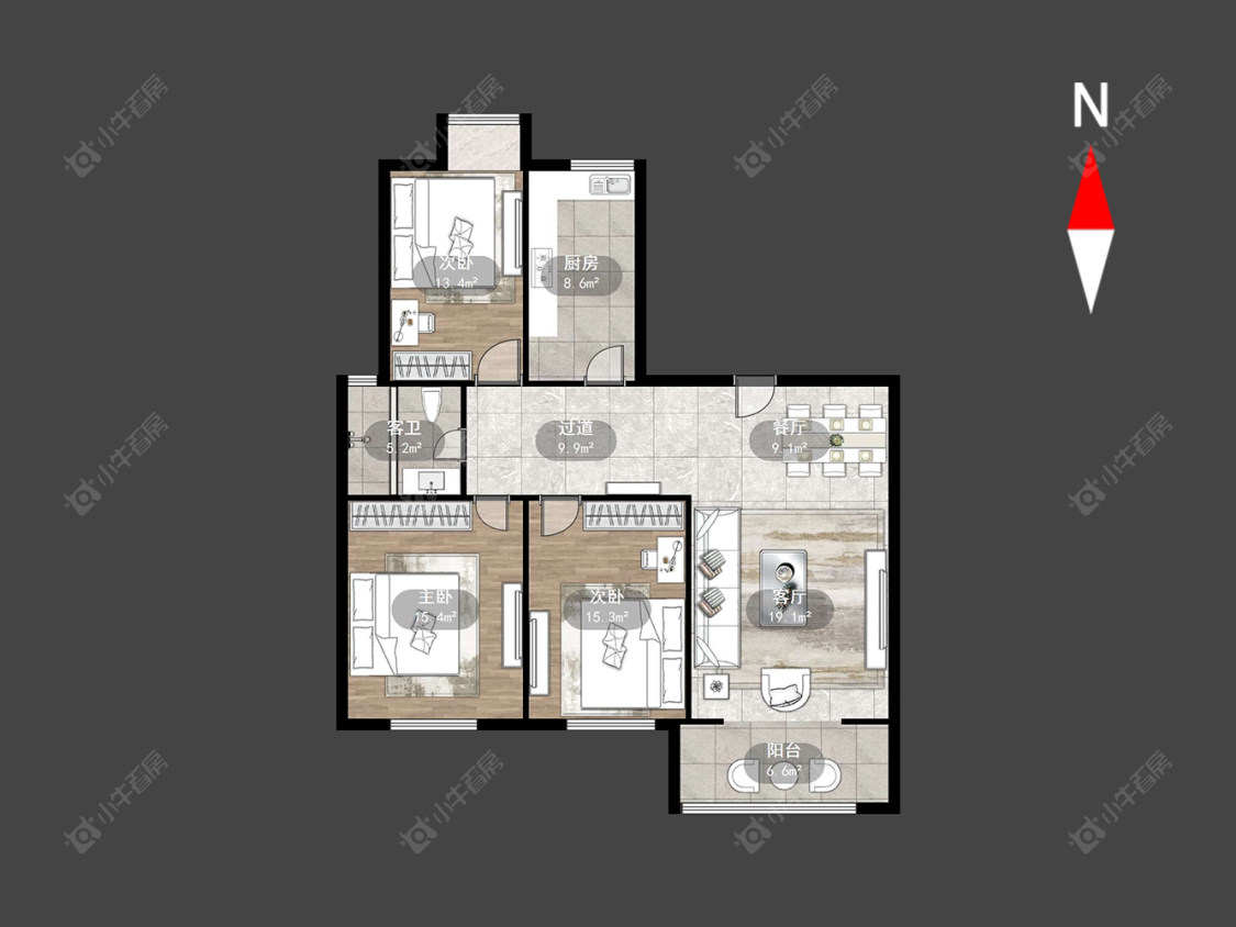 常州新丰苑在售二手房源户型图_小牛看房