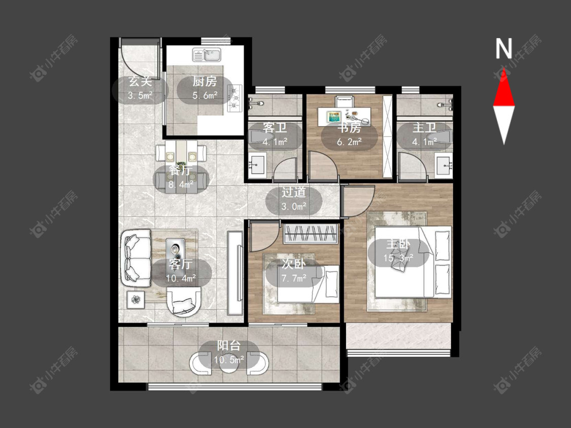 常州白云新城文华园在售二手房源户型图_小牛看房