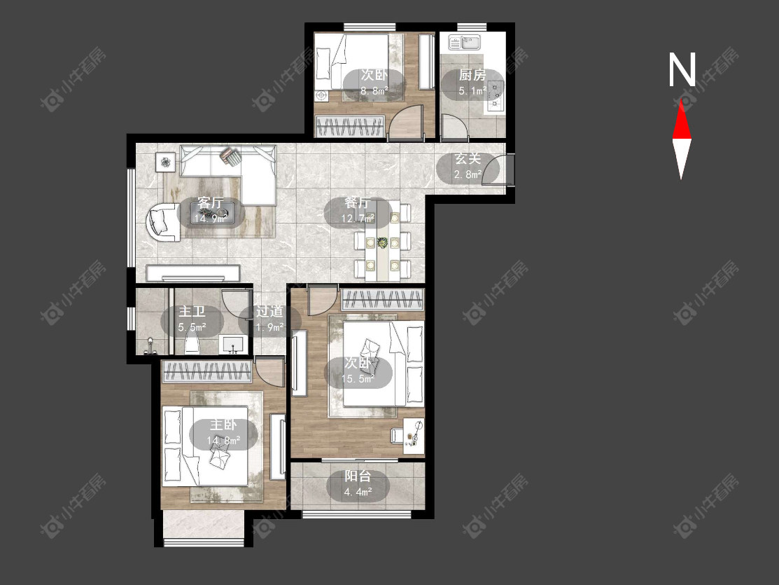 东城明居房源户型图 常州东城明居在售二手房源户型图_小牛看房