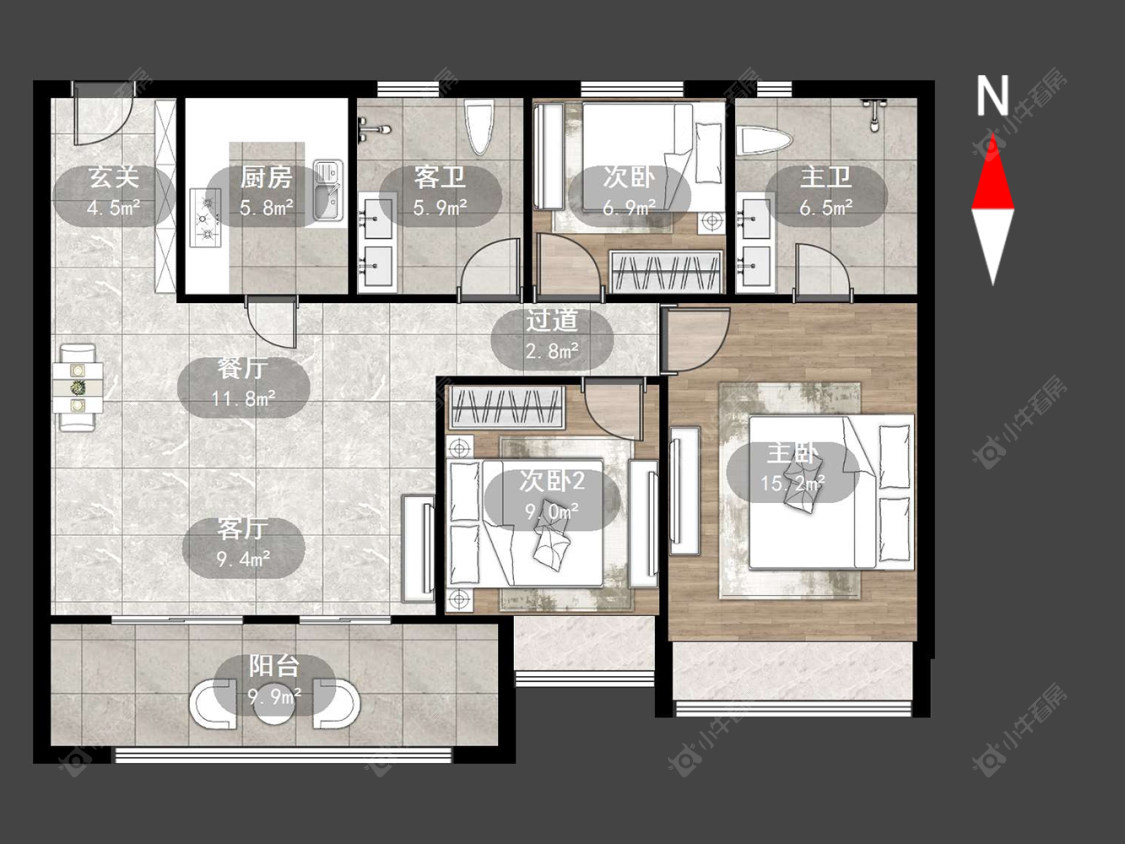 常州弘阳云禧在售二手房源户型图_小牛看房