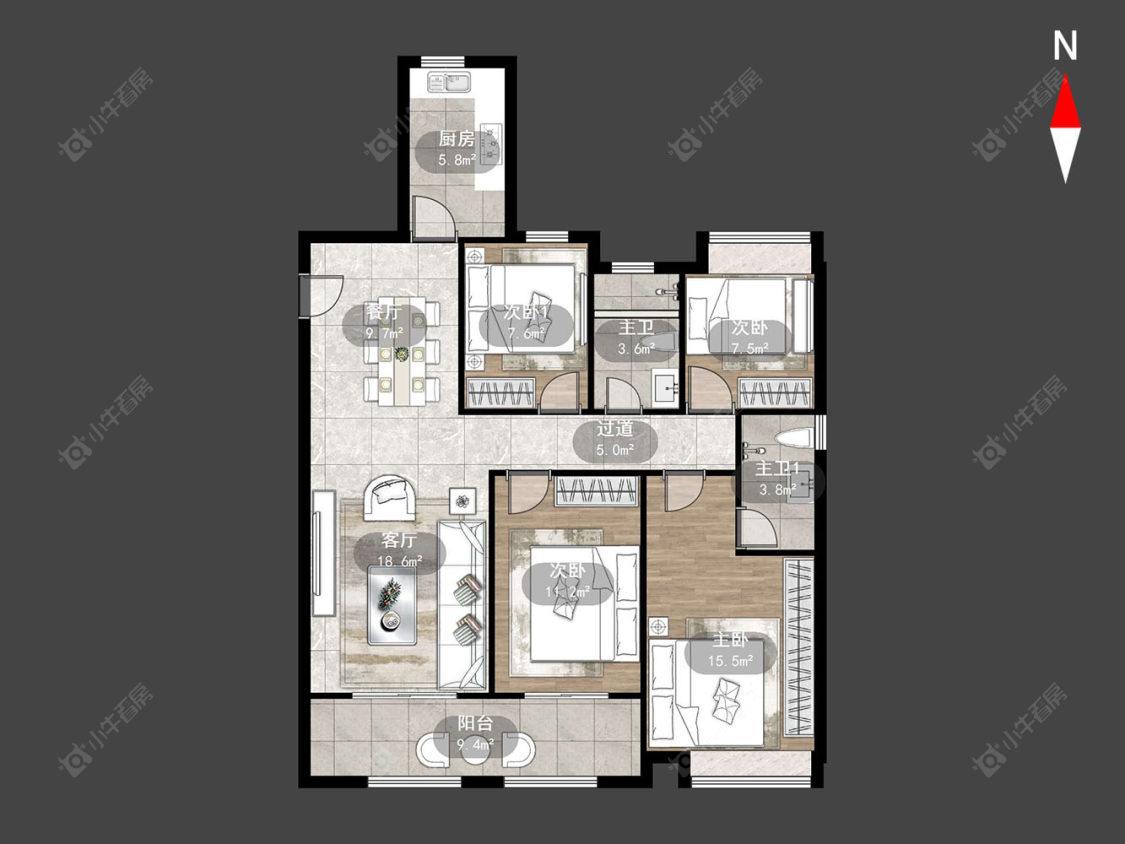 常州嘉宏奔牛星光城在售二手房源户型图_小牛看房