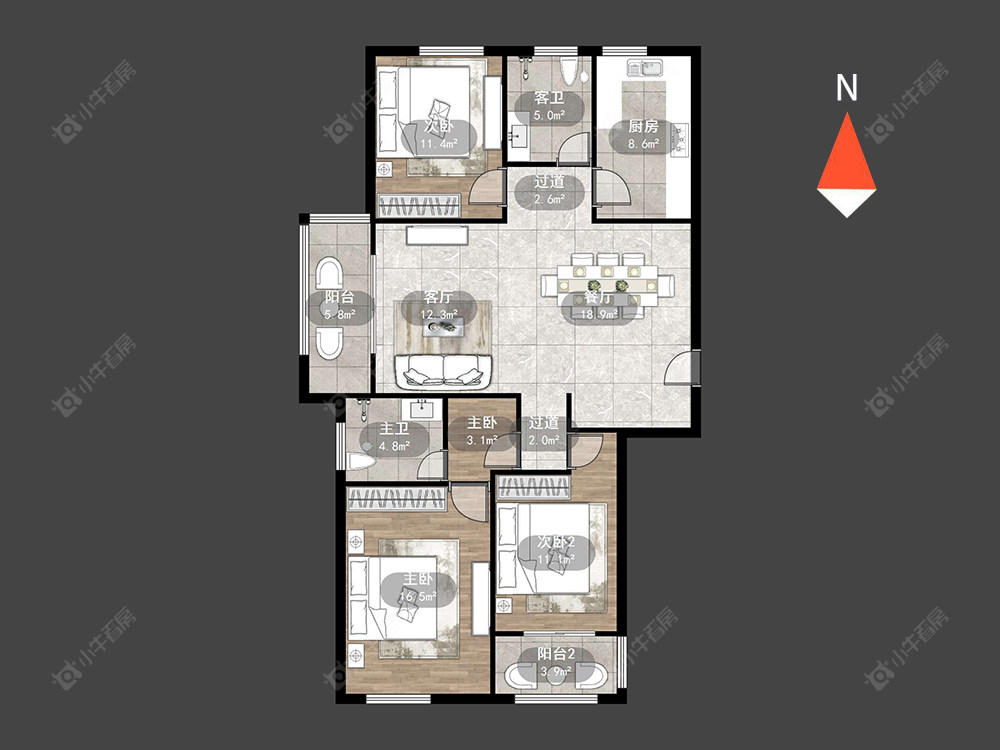 常州聚湖雅苑在售二手房源户型图_小牛看房