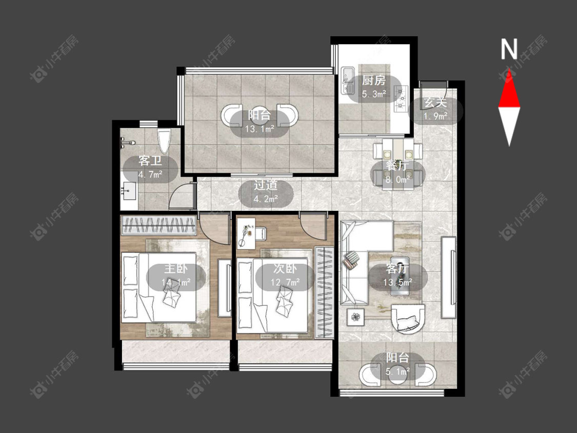 中梁百悦城房源户型图 常州中梁百悦城在售二手房源户型图_小牛看房