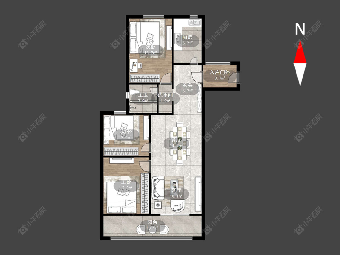 九洲花园二期房源户型图 常州九洲花园二期在售二手房源户型图_小牛看房